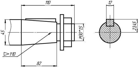 Ч2-63-100 выходной вал конический с наружней резьбой.jpg